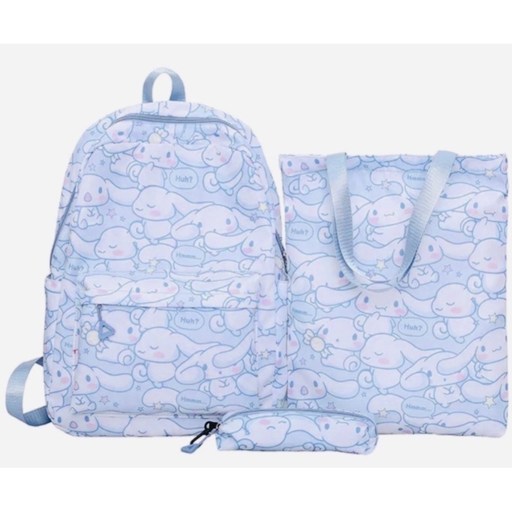 Sanrio Cinnamoroll Backpack Set‎ Kids One Size Blue Excellent 3pc Tote Pouch